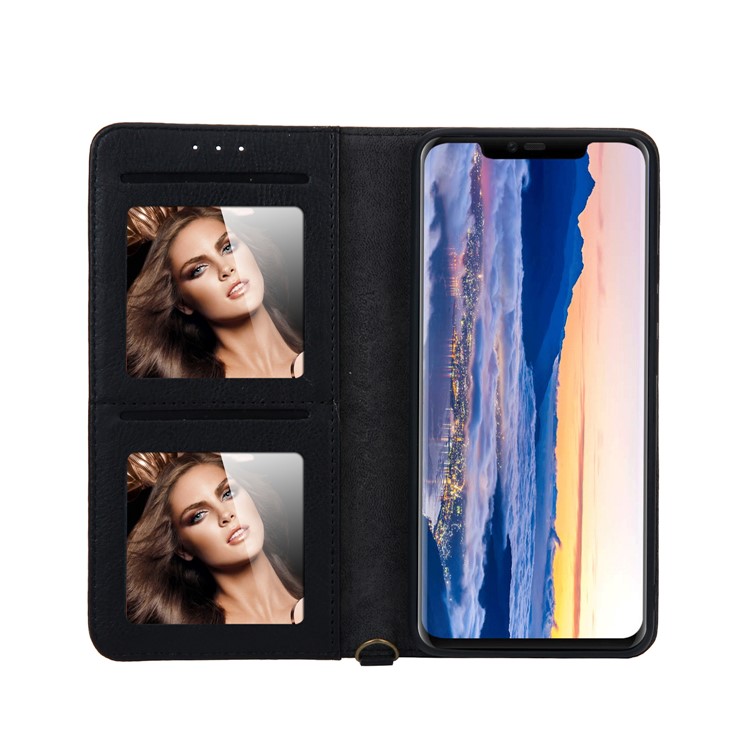CMAI2 PU Leather Stand Wallet Mobile Case for Huawei Mate 20 Pro - Black-6