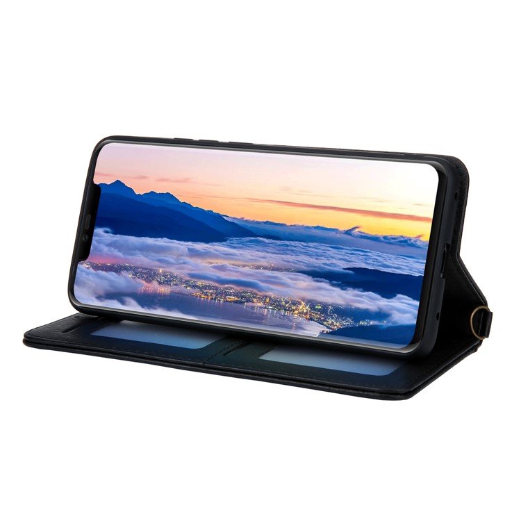 CMAI2 PU Leather Stand Wallet Mobile Case for Huawei Mate 20 Pro - Black-8