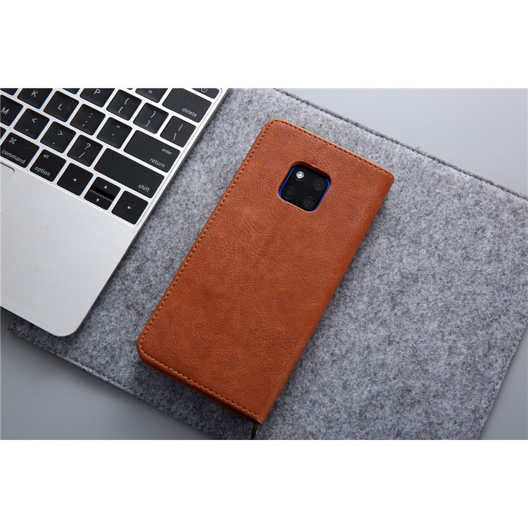 CMAI2 PU Leather Stand Wallet Mobile Casing for Huawei Mate 20 Pro - Brown-14