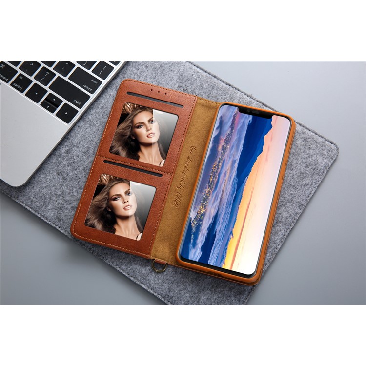 CMAI2 PU Leather Stand Wallet Mobile Casing for Huawei Mate 20 Pro - Brown-15
