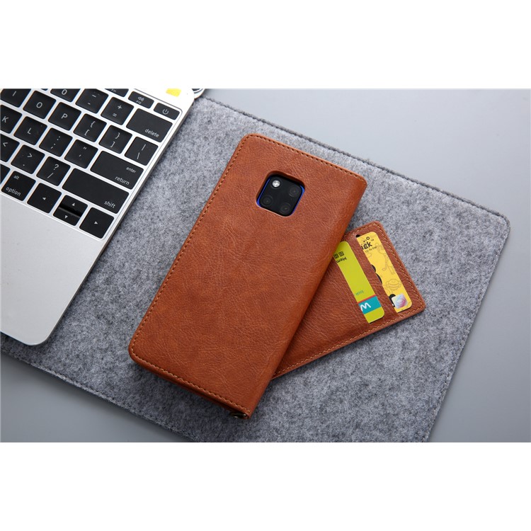 CMAI2 PU Leather Stand Wallet Mobile Casing for Huawei Mate 20 Pro - Brown-19