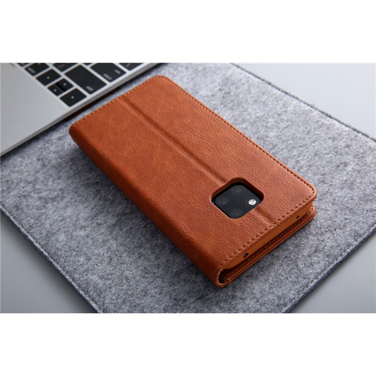 CMAI2 PU Leather Stand Wallet Mobile Casing for Huawei Mate 20 Pro - Brown-20