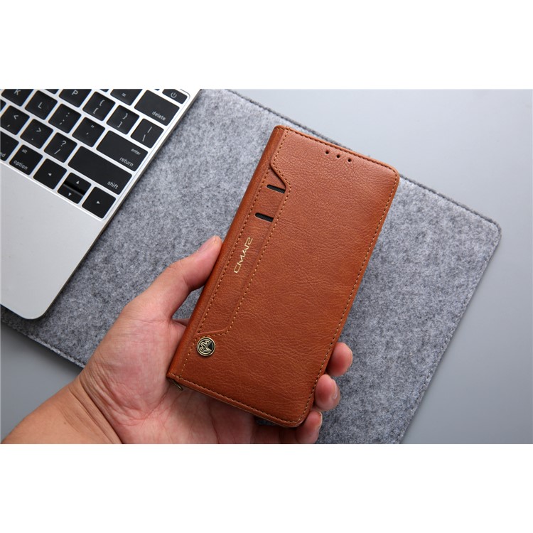 CMAI2 PU Leather Stand Wallet Mobile Casing for Huawei Mate 20 Pro - Brown-21