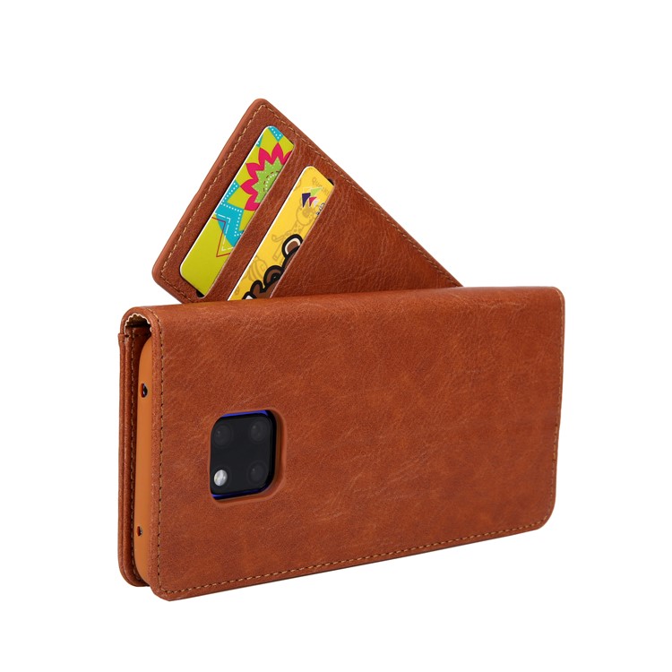 CMAI2 PU Leather Stand Wallet Mobile Casing for Huawei Mate 20 Pro - Brown-5