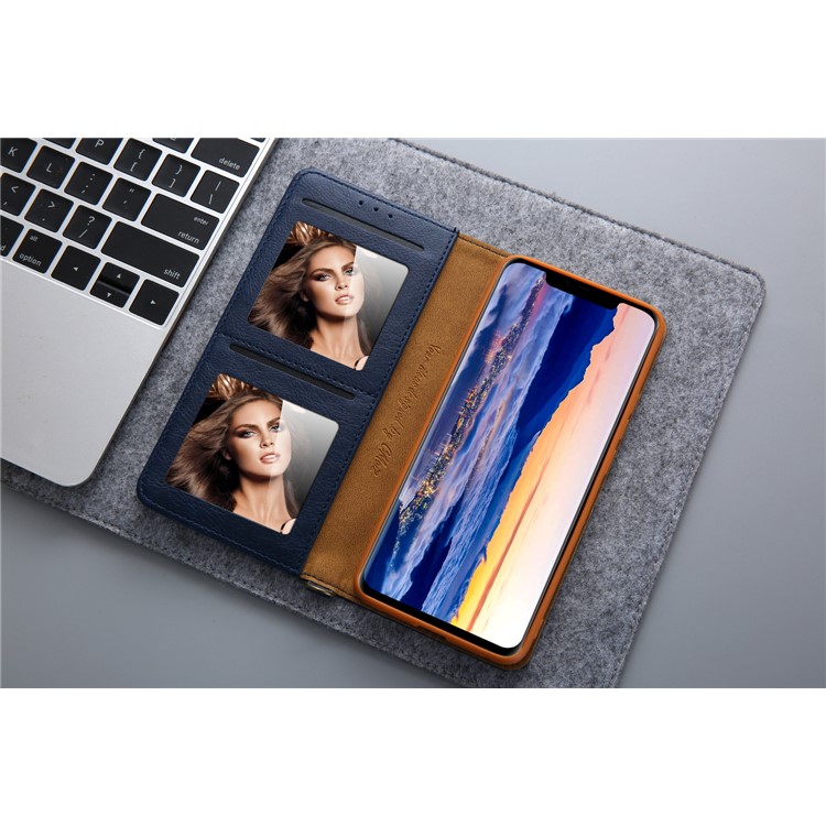 CMAI2 PU Leather Stand Wallet Mobile Cover for Huawei Mate 20 Pro - Blue-15