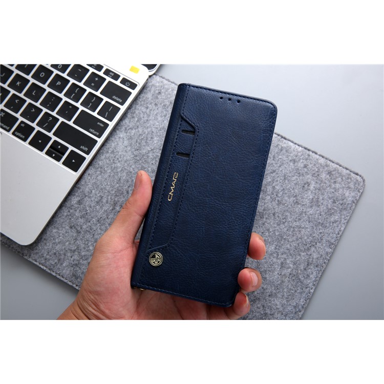 CMAI2 PU Leather Stand Wallet Mobile Cover for Huawei Mate 20 Pro - Blue-21