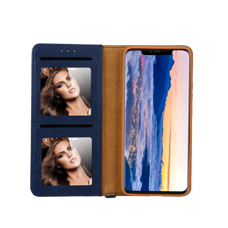 CMAI2 PU Leather Stand Wallet Mobile Cover for Huawei Mate 20 Pro - Blue-6