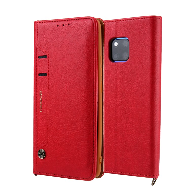 La Cáscara Del Teléfono De La Cartera Del Soporte Del Cuero De La PU CMAI2 Para Huawei Mate 20 Favorable - Rojo-1