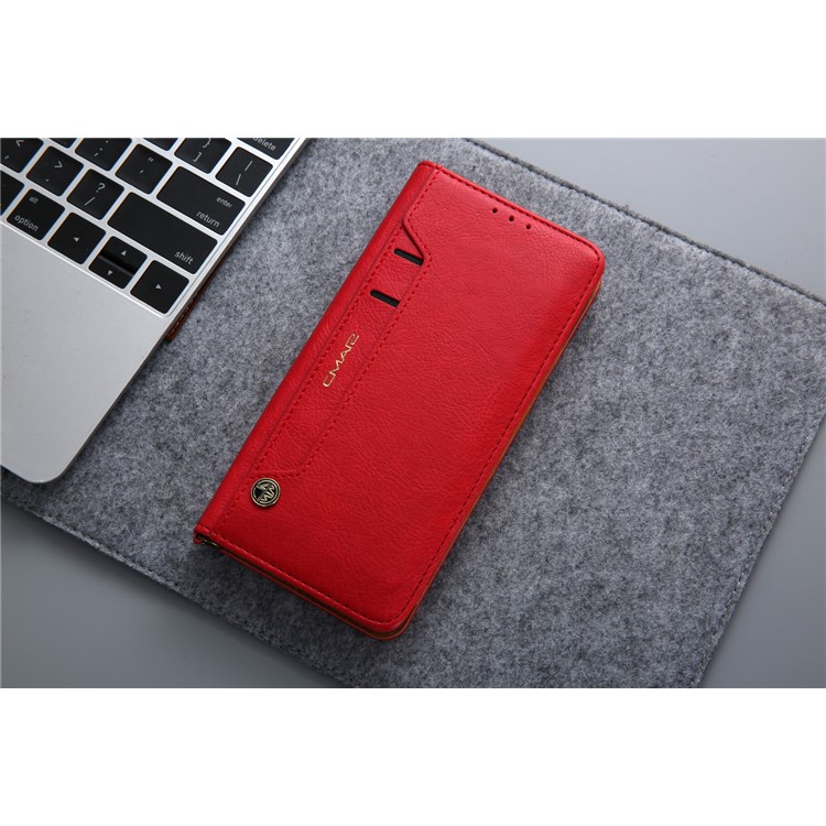 La Cáscara Del Teléfono De La Cartera Del Soporte Del Cuero De La PU CMAI2 Para Huawei Mate 20 Favorable - Rojo-13