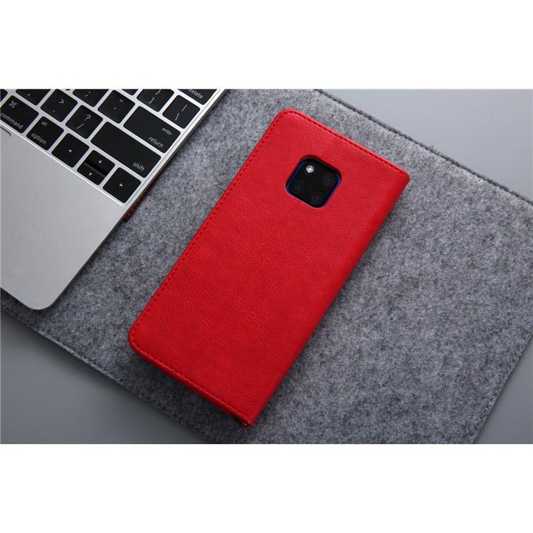 La Cáscara Del Teléfono De La Cartera Del Soporte Del Cuero De La PU CMAI2 Para Huawei Mate 20 Favorable - Rojo-14