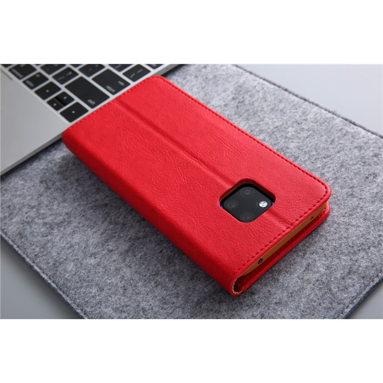 La Cáscara Del Teléfono De La Cartera Del Soporte Del Cuero De La PU CMAI2 Para Huawei Mate 20 Favorable - Rojo-20