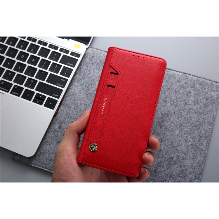 La Cáscara Del Teléfono De La Cartera Del Soporte Del Cuero De La PU CMAI2 Para Huawei Mate 20 Favorable - Rojo-21