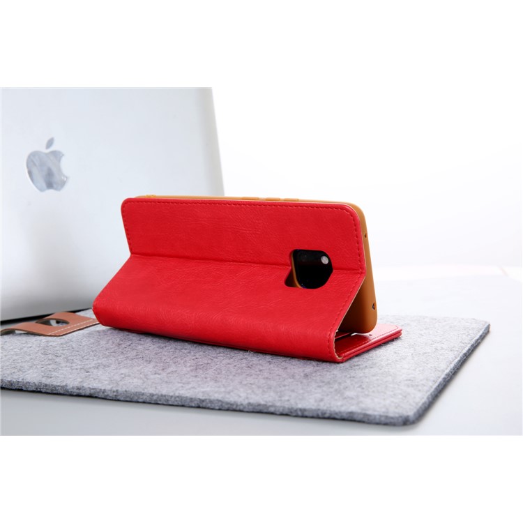 La Cáscara Del Teléfono De La Cartera Del Soporte Del Cuero De La PU CMAI2 Para Huawei Mate 20 Favorable - Rojo-22