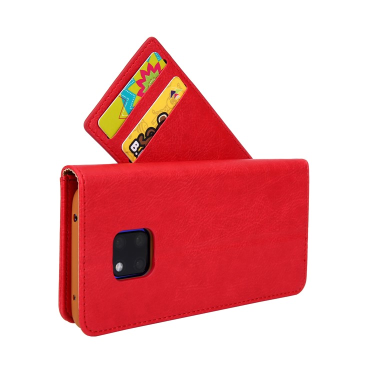 La Cáscara Del Teléfono De La Cartera Del Soporte Del Cuero De La PU CMAI2 Para Huawei Mate 20 Favorable - Rojo-5