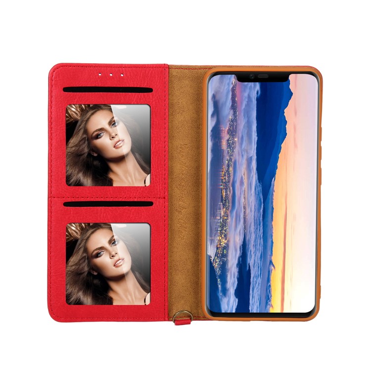 La Cáscara Del Teléfono De La Cartera Del Soporte Del Cuero De La PU CMAI2 Para Huawei Mate 20 Favorable - Rojo-6