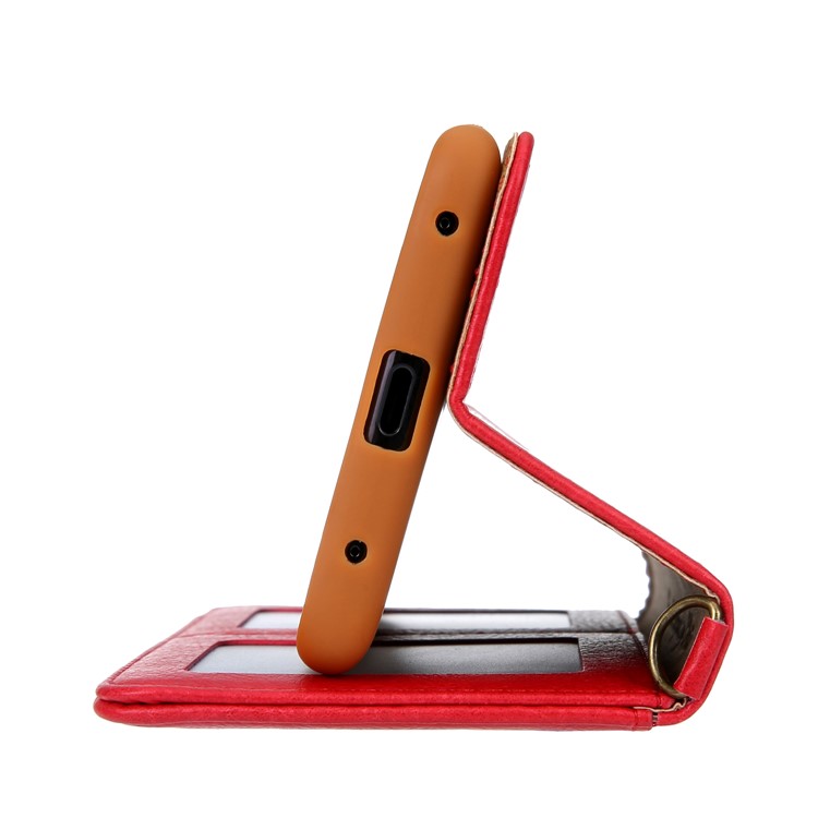 La Cáscara Del Teléfono De La Cartera Del Soporte Del Cuero De La PU CMAI2 Para Huawei Mate 20 Favorable - Rojo-7
