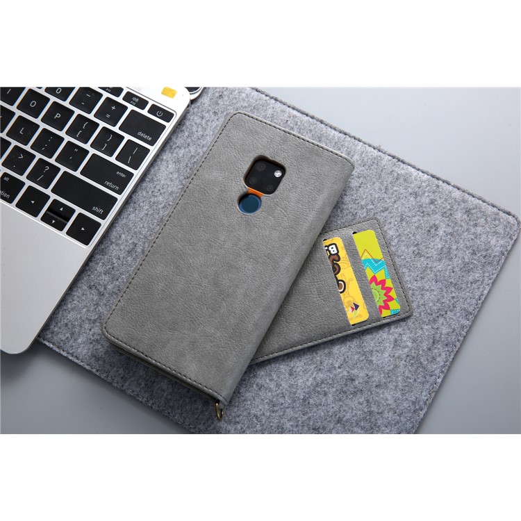 CMAI2 PU Leather Stand Wallet Cell Phone Case for Huawei Mate 20 - Grey-11