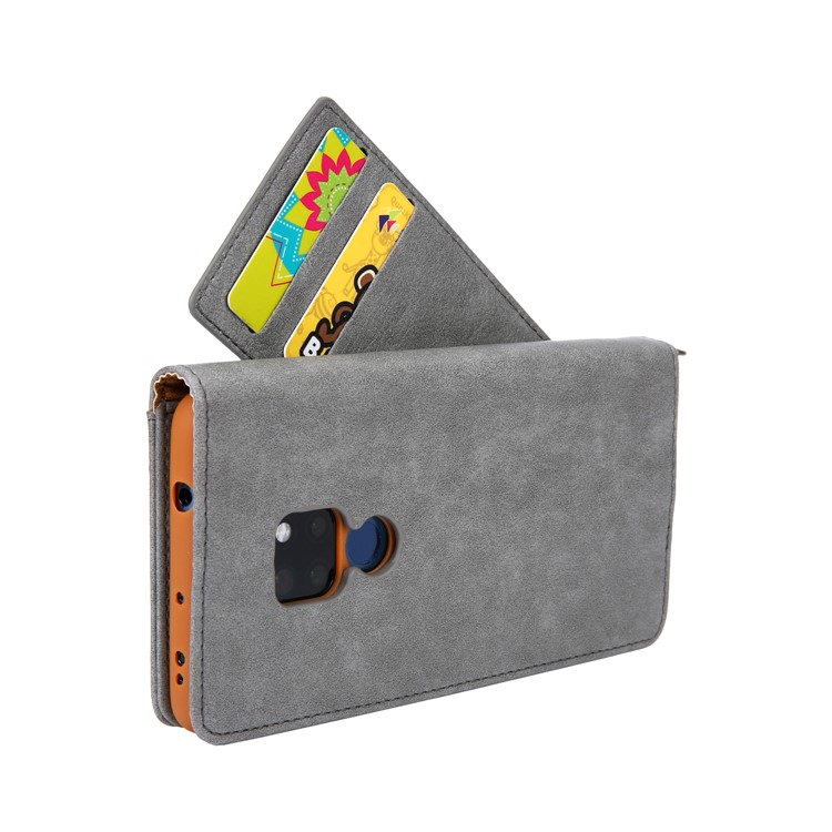 CMAI2 PU Leather Stand Wallet Cell Phone Case for Huawei Mate 20 - Grey-4