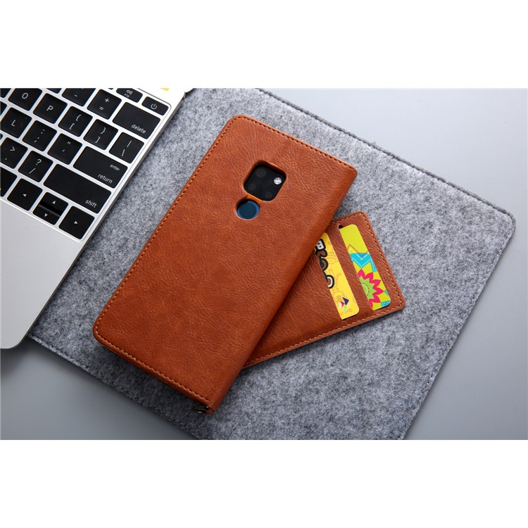 CMAI2 PU Leather Stand Wallet Mobile Casing for Huawei Mate 20 - Brown-11