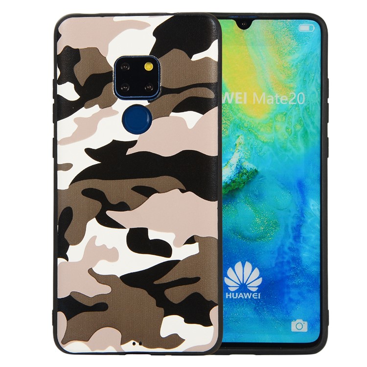 For Huawei Mate 20 Camouflage Pattern TPU Back Phone Case - White-1