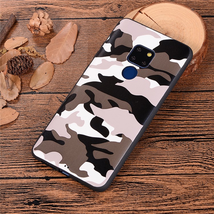 For Huawei Mate 20 Camouflage Pattern TPU Back Phone Case - White-5