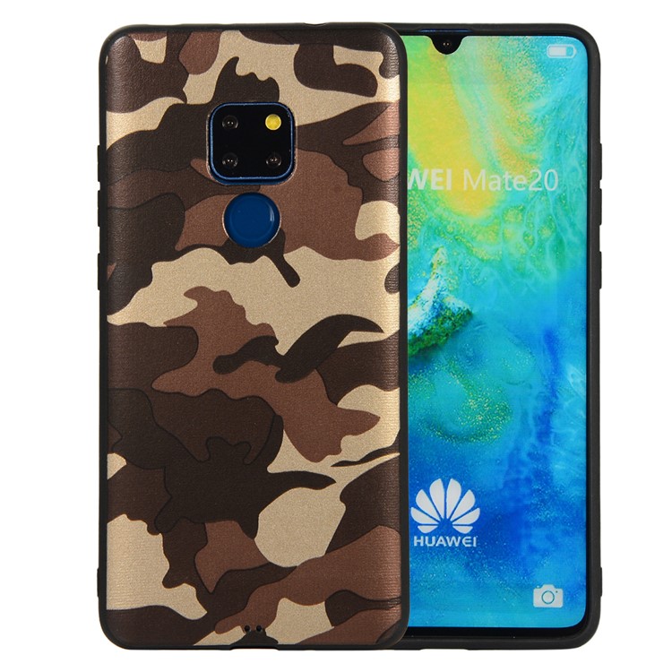 For Huawei Mate 20 Camouflage Pattern TPU Back Phone Cover - Brown-1