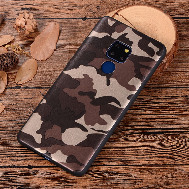 For Huawei Mate 20 Camouflage Pattern TPU Back Phone Cover - Brown-4