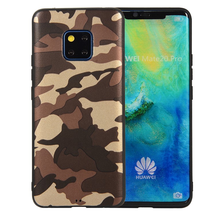 For Huawei Mate 20 Pro Camouflage Pattern TPU Mobile Phone Shell - Brown-1