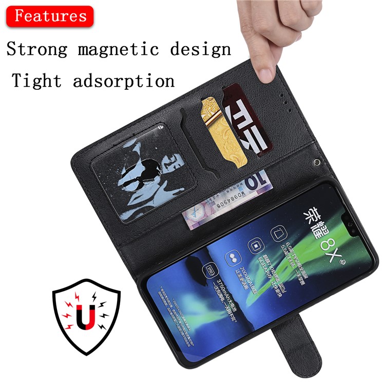 Magnetic Detachable 2-in-1 Wallet Leather Stand Case for Huawei Honor 8X / View 10 Lite - Black-12
