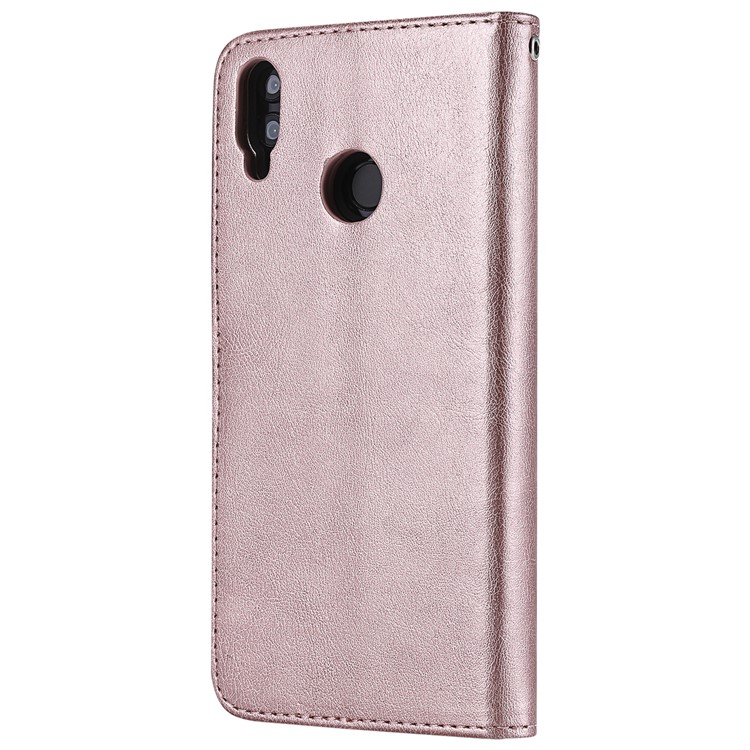 Desmontável Magnético 2-em-1 Carteira De Couro Stand Capa Para Huawei Honor 8X / Ver 10 Lite - Rosa Ouro-3