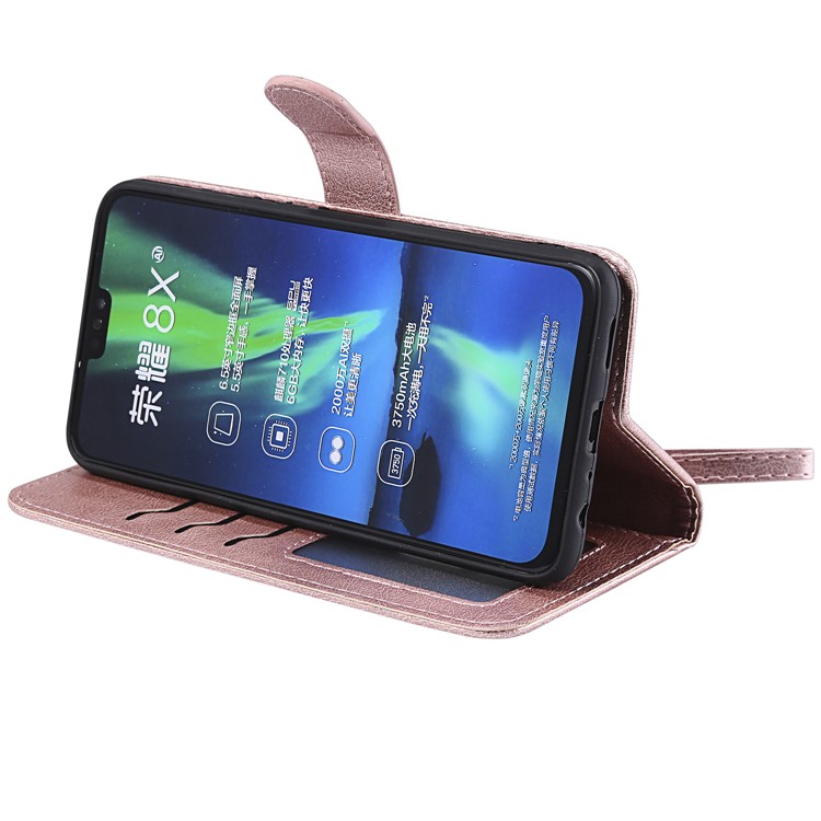 Desmontável Magnético 2-em-1 Carteira De Couro Stand Capa Para Huawei Honor 8X / Ver 10 Lite - Rosa Ouro-8