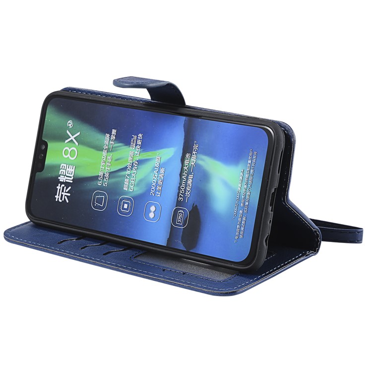 Magnetic Detachable 2-in-1 Wallet Leather Cover with Stand for Huawei Honor 8X / View 10 Lite - Blue-8