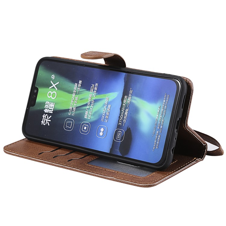 Magnetic Detachable 2-in-1 Wallet Leather Mobile Phone Case for Huawei Honor 8X / View 10 Lite - Brown-8