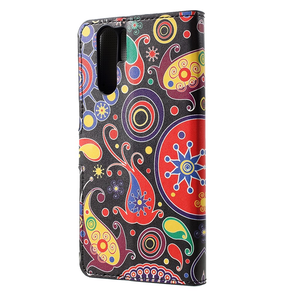 Patterned PU Leather Wallet Stand Protective Casing for Huawei P30 Pro - Vintage Pattern-2
