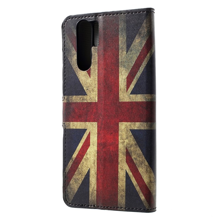 Patterned PU Leather Wallet Stand Protective Phone Cover for Huawei P30 Pro - British Flag-2
