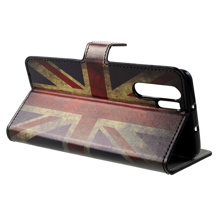 Patterned PU Leather Wallet Stand Protective Phone Cover for Huawei P30 Pro - British Flag-4