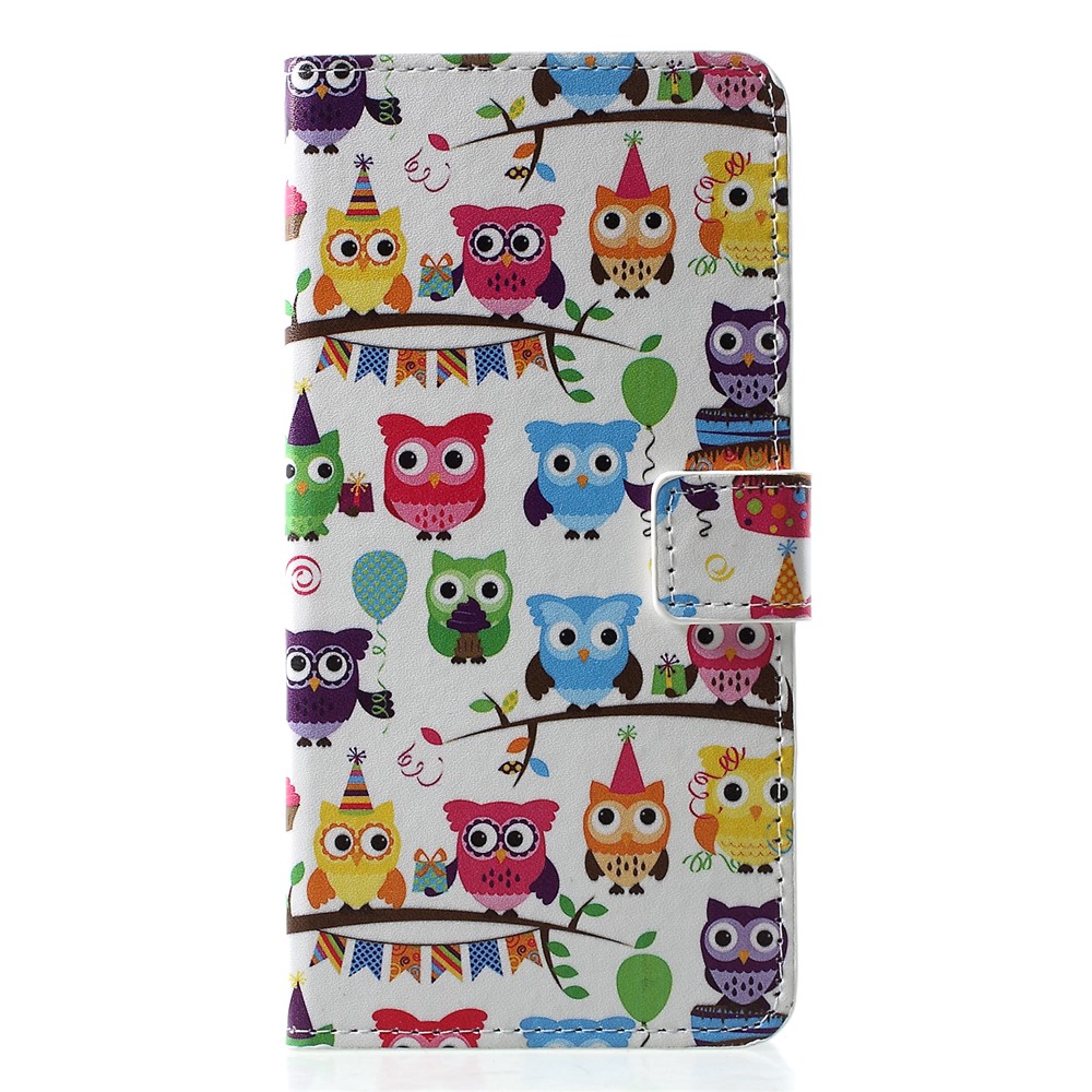 Patterned PU Leather Wallet Stand Protective Phone Case for Huawei P30 Pro - Lovely Little Owls-1