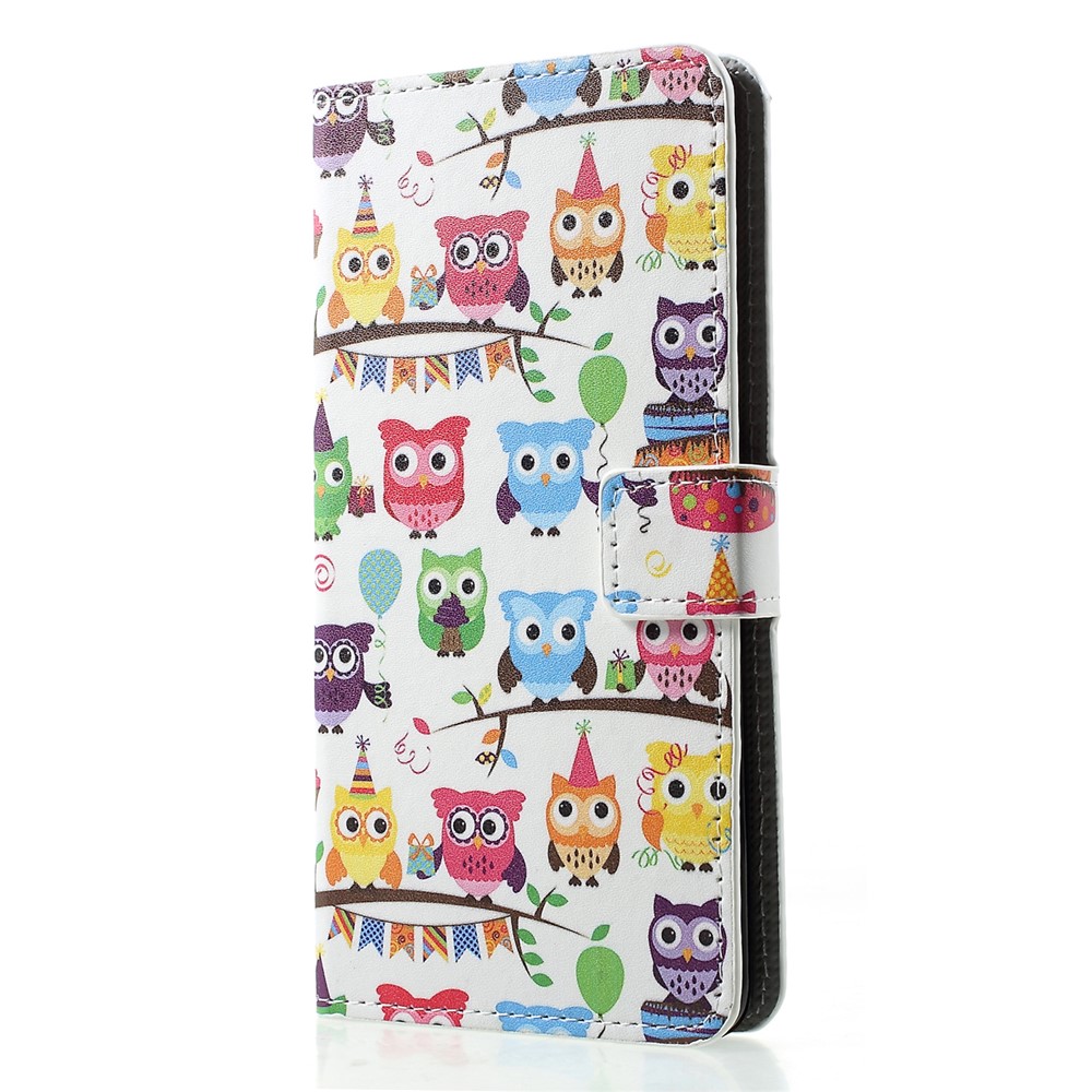 Patterned PU Leather Wallet Stand Protective Phone Case for Huawei P30 Pro - Lovely Little Owls-3