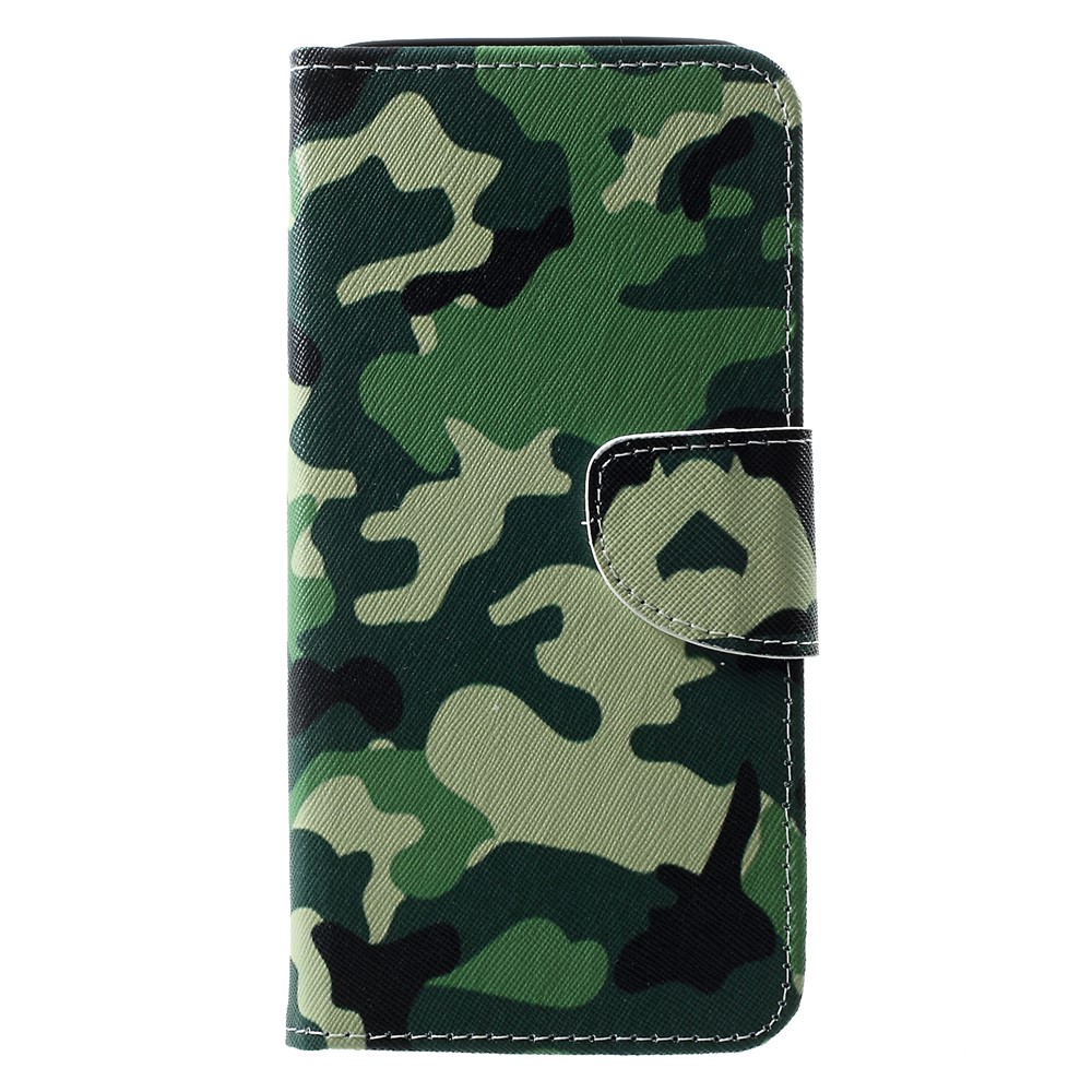 Cross Texture Pattern Printing Leather Wallet Phone Case Shell for Huawei P30 Pro - Camouflage-1