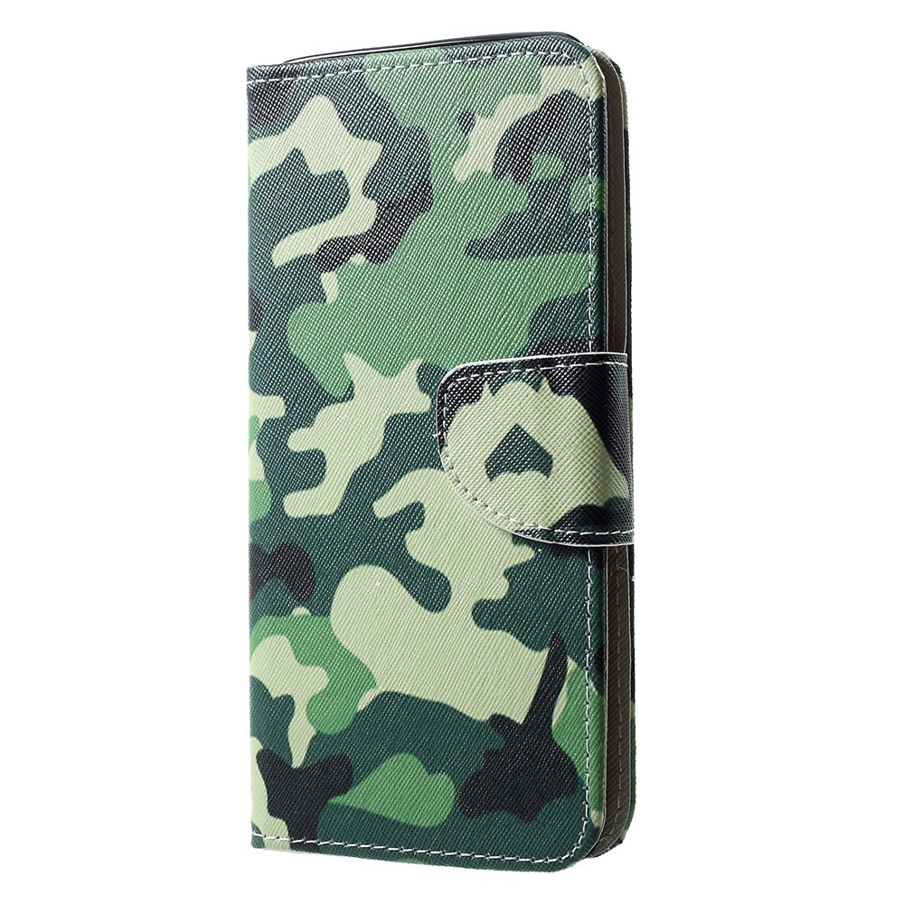 Cross Texture Pattern Printing Leather Wallet Phone Case Shell for Huawei P30 Pro - Camouflage-3