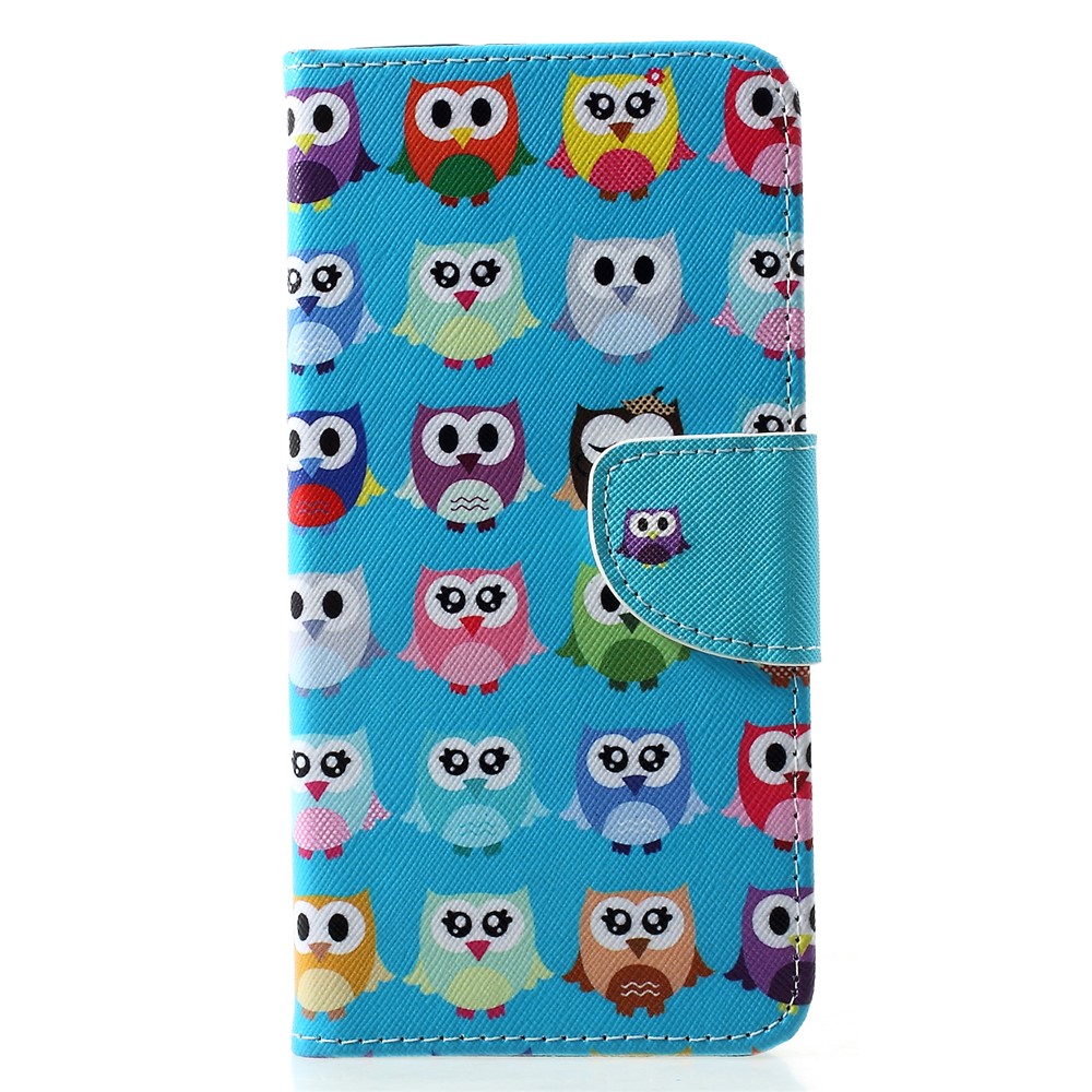 Cross Texture Pattern Printing Leather Wallet Cellphone Shell for Huawei P30 Pro - Cute Little Owls-1