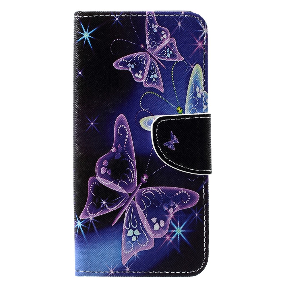 Cross Texture Pattern Printing Leather Wallet Cellphone Cover for Huawei P30 Pro - Pretty Butterflies-1