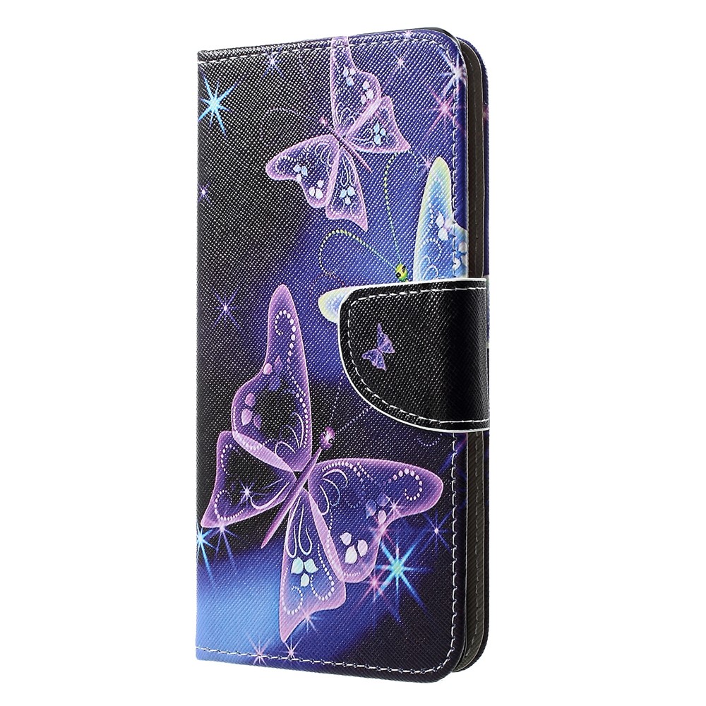 Cross Texture Pattern Printing Leather Wallet Cellphone Cover for Huawei P30 Pro - Pretty Butterflies-3