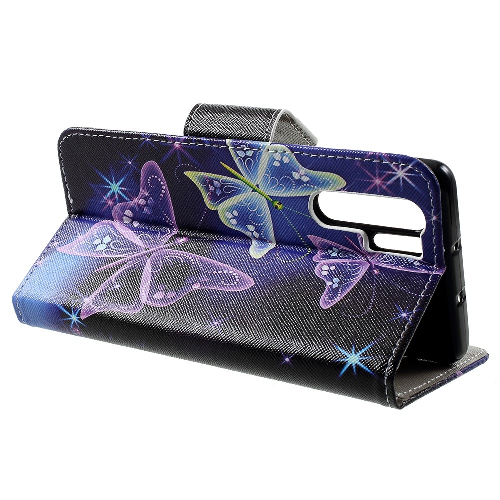 Cross Texture Pattern Printing Leather Wallet Cellphone Cover for Huawei P30 Pro - Pretty Butterflies-4