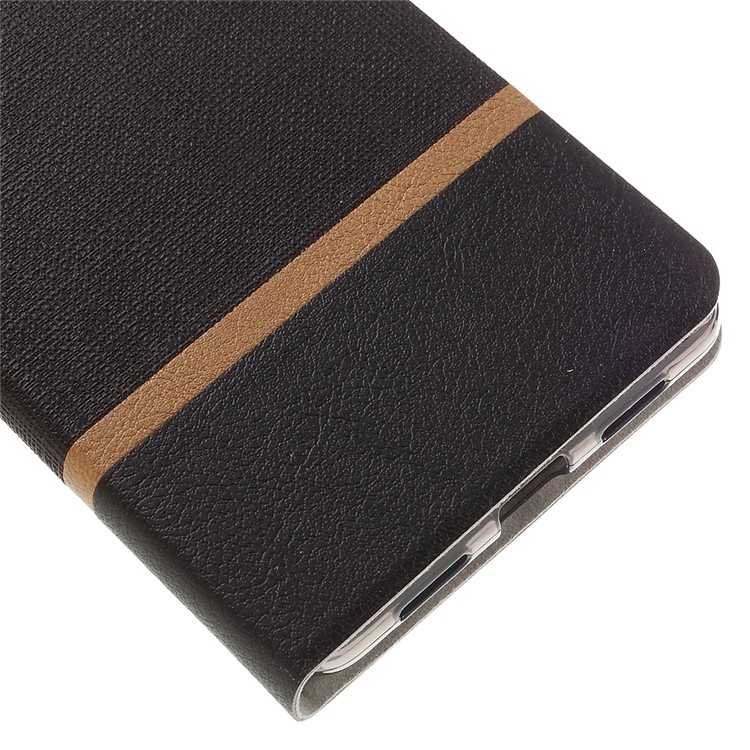 Cross Texture Leather Case with Card Holder for Huawei P9 Lite - Black-8