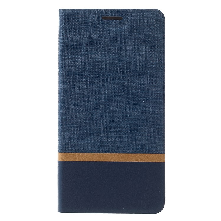 Cross Texture Stand Leather Phone Case for Huawei P9 Lite - Dark Blue-3