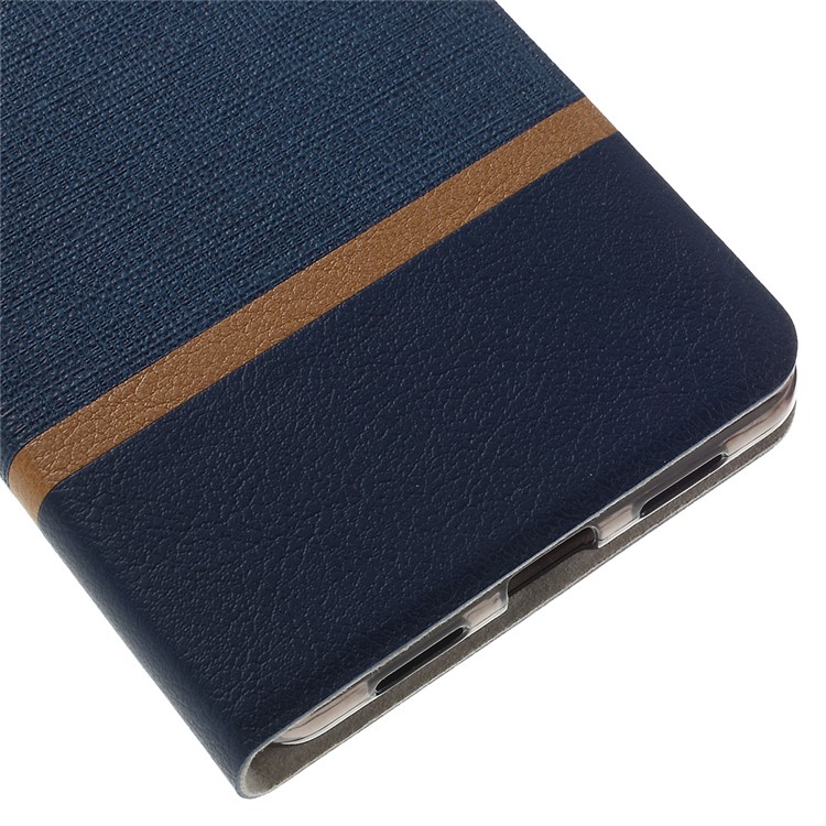 Cross Texture Stand Leather Phone Case for Huawei P9 Lite - Dark Blue-7