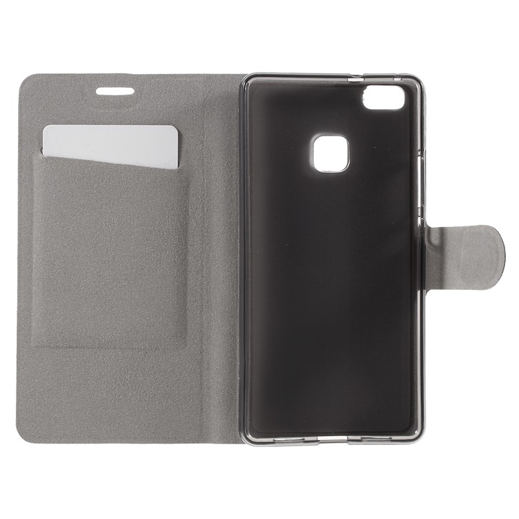 Crazy Horse Leather Card Holder Cover for Huawei P9 Lite - White-6