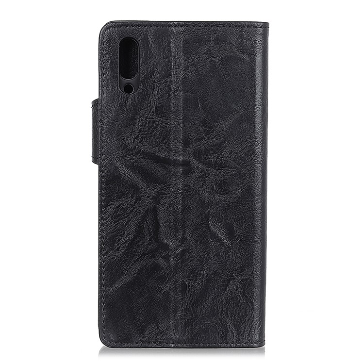 S Shape Crazy Horse PU Leather Cell Phone Case for Huawei Enjoy 9/Y7 Pro (2019) - Black-3