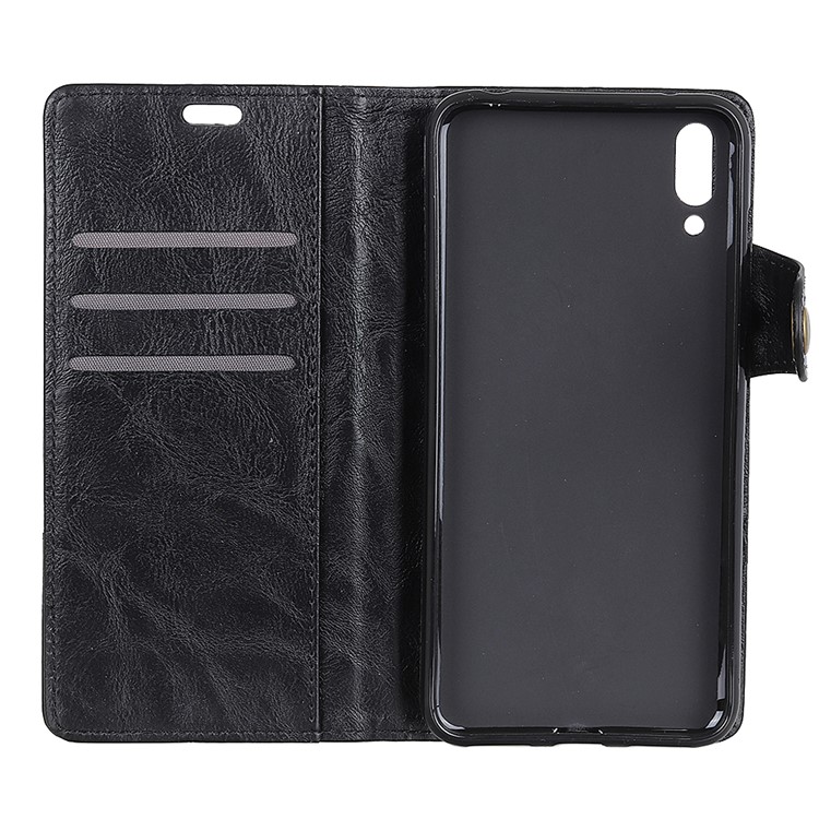 S Shape Crazy Horse PU Leather Cell Phone Case for Huawei Enjoy 9/Y7 Pro (2019) - Black-5